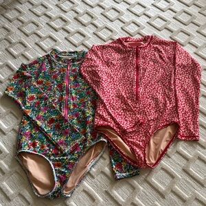 Crewcuts one piece rash guard girls bathing suits